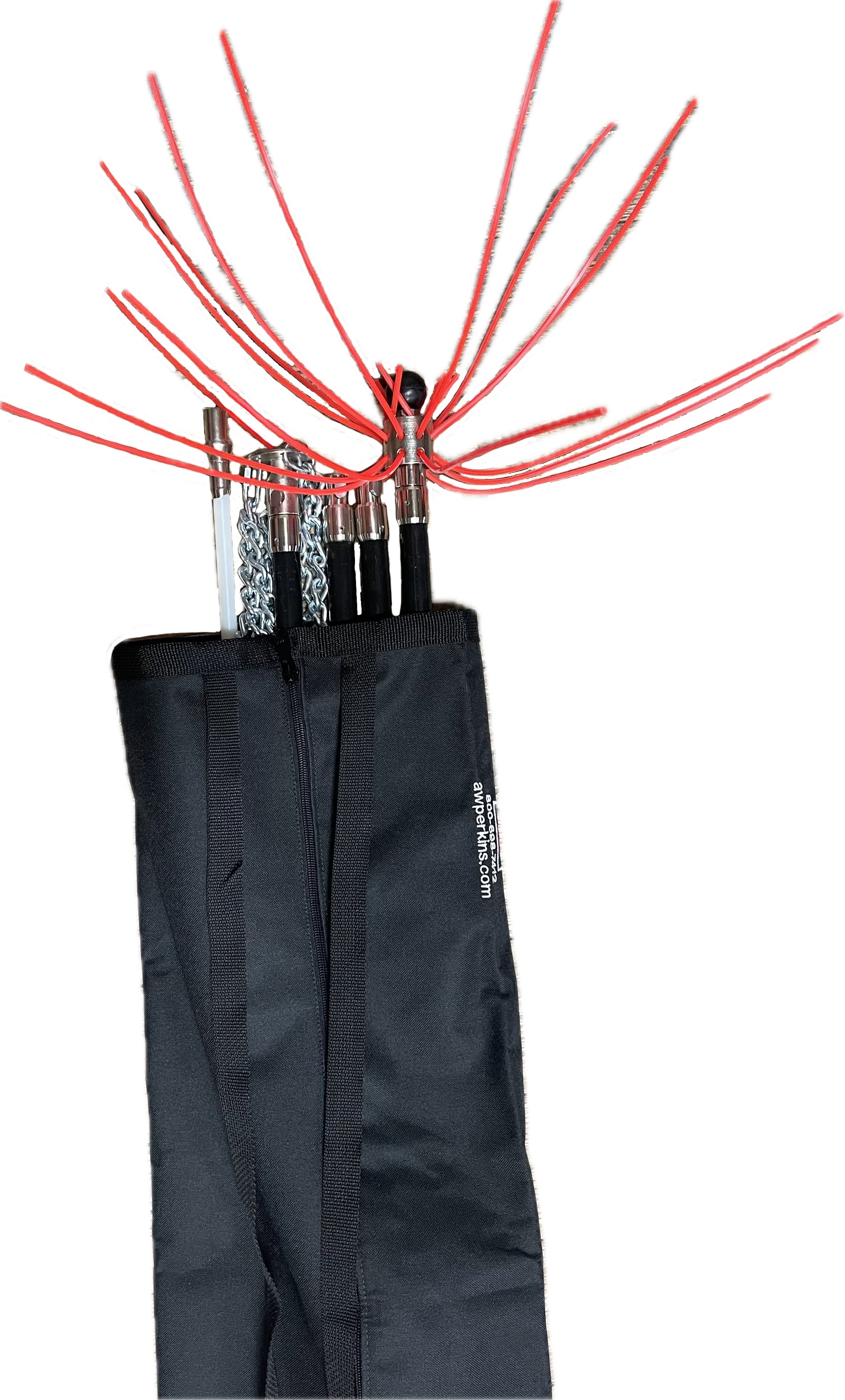 7615 Zip Up end Rod Caddy 5' Rod Carry Bag, ballistic nylon, carry strap, hang loop